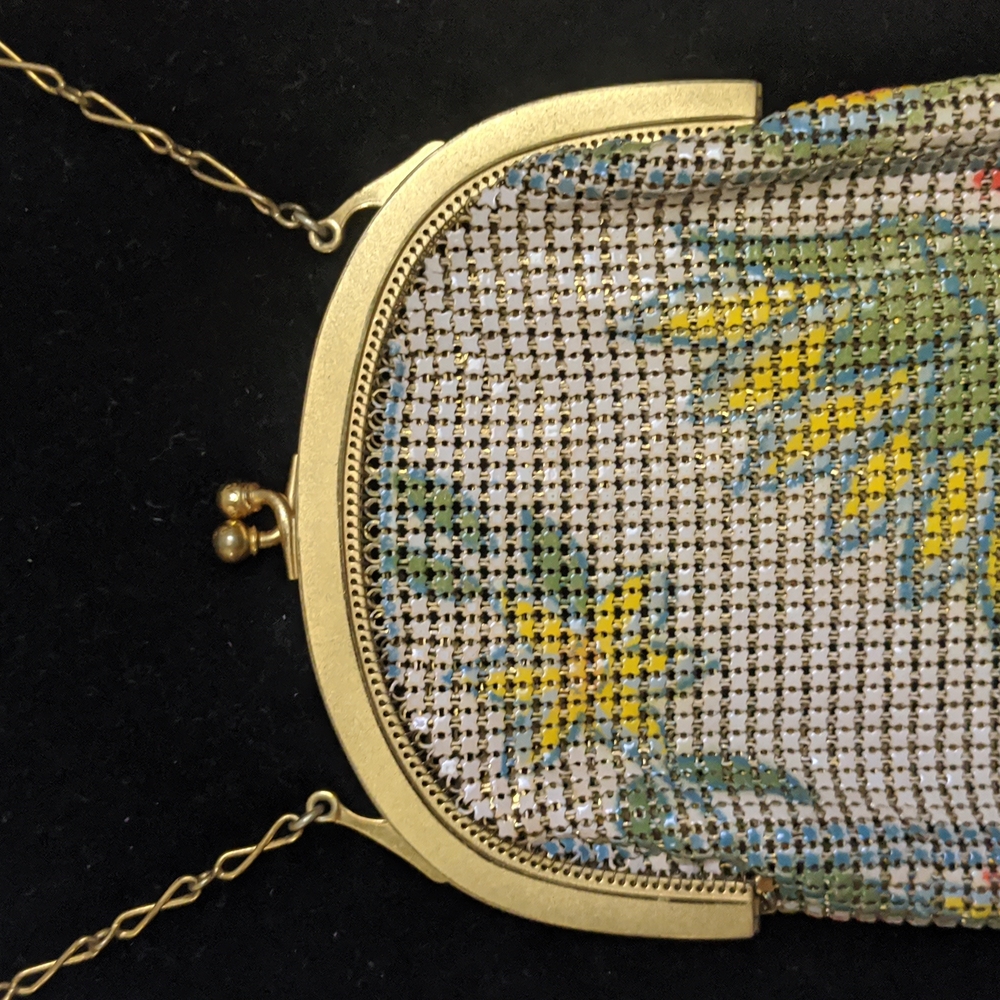 Vintage Whiting and Davis Enameled Mesh Purse 1920s - Picture 3 of 6
